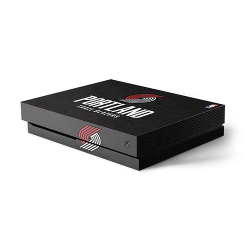NBA Portland Trail Blazers Distressed Xbox One X Console Skin