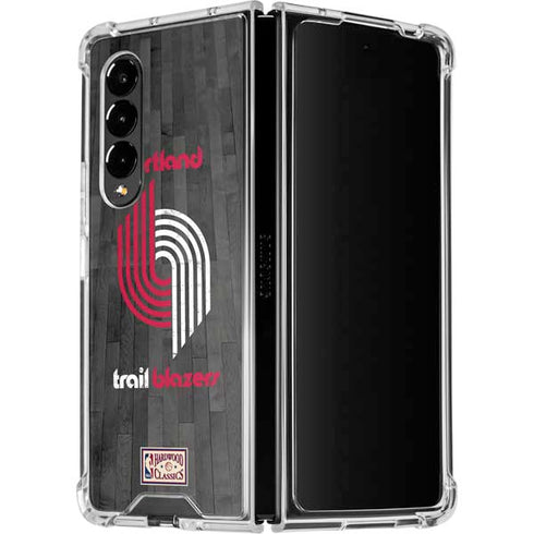 NBA Portland Trail Blazers Hardwood Classics Galaxy Z Fold4 5G Clear Case