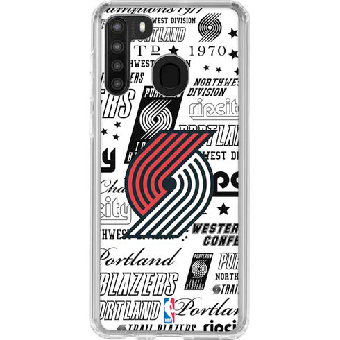 NBA Portland Trail Blazers Historic Blast Galaxy A21 Clear Case
