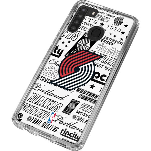 NBA Portland Trail Blazers Historic Blast Galaxy A21 Clear Case