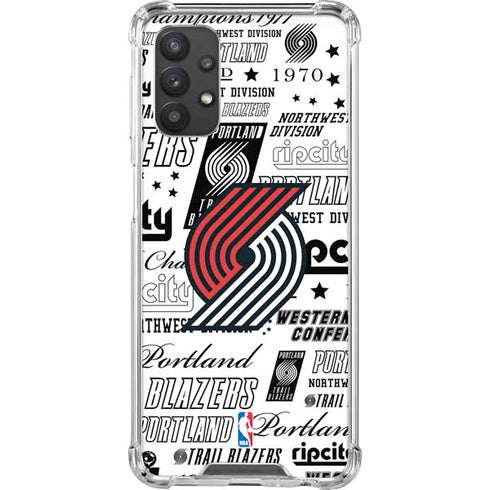 NBA Portland Trail Blazers Historic Blast Galaxy A32 5G Clear Case