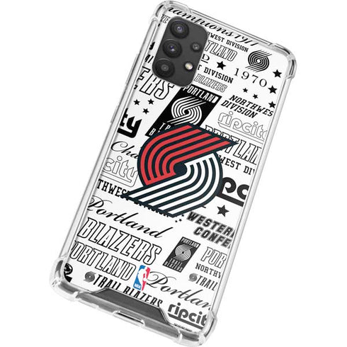 NBA Portland Trail Blazers Historic Blast Galaxy A32 5G Clear Case
