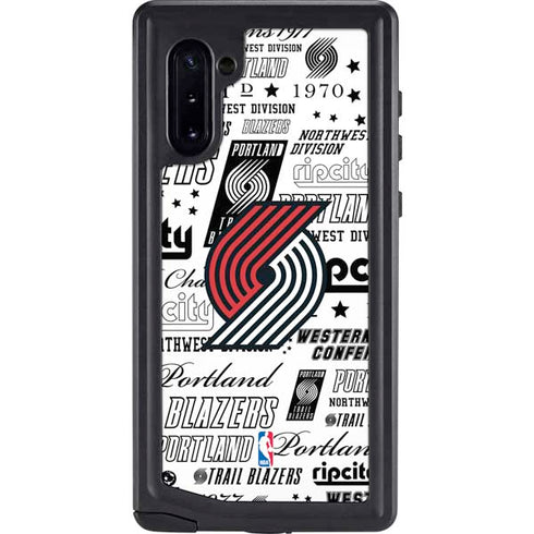 NBA Portland Trail Blazers Historic Blast Galaxy Note 10 Waterproof Case