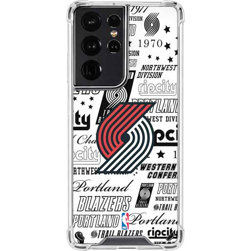 NBA Portland Trail Blazers Historic Blast Galaxy S21 Ultra 5G Clear Case