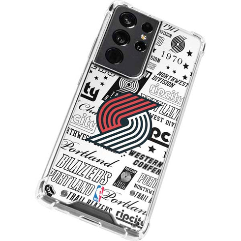 NBA Portland Trail Blazers Historic Blast Galaxy S21 Ultra 5G Clear Case