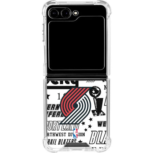 NBA Portland Trail Blazers Historic Blast Galaxy Z Flip5 5G Clear Case