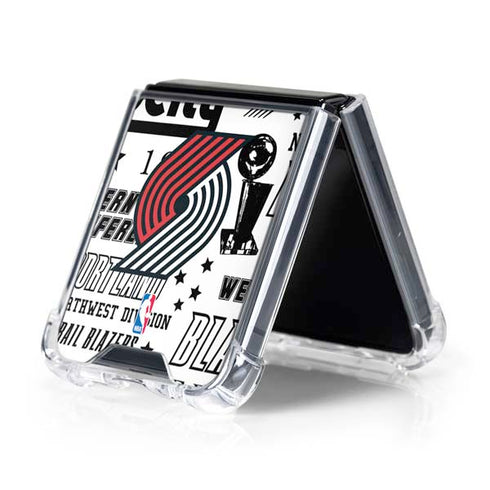 NBA Portland Trail Blazers Historic Blast Galaxy Z Flip5 5G Clear Case