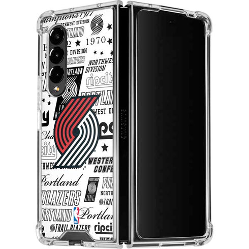 NBA Portland Trail Blazers Historic Blast Galaxy Z Fold4 5G Clear Case