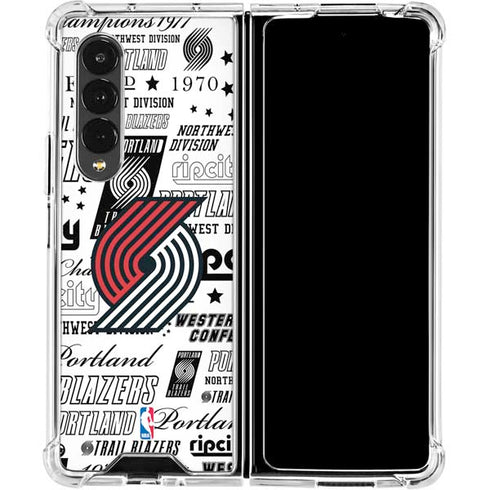 NBA Portland Trail Blazers Historic Blast Galaxy Z Fold4 5G Clear Case