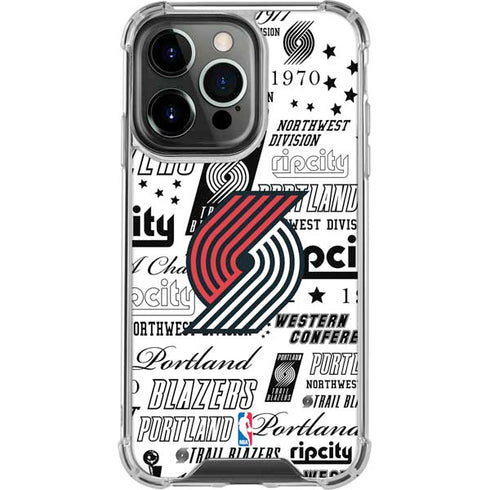 NBA Portland Trail Blazers Historic Blast iPhone 14 Pro Clear Case