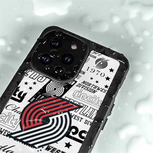 NBA Portland Trail Blazers Historic Blast iPhone 14 Pro Max Waterproof Case