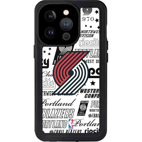 NBA Portland Trail Blazers Historic Blast iPhone 14 Pro Waterproof Case