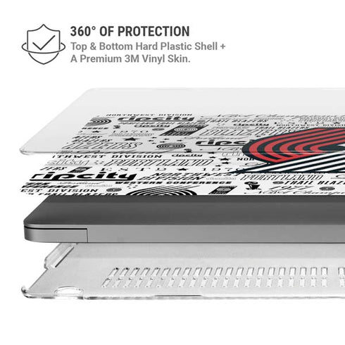 NBA Portland Trail Blazers Historic Blast MacBook Pro 16in (2021-25) Case plus Skin