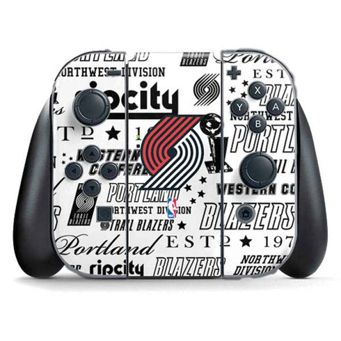 NBA Portland Trail Blazers Historic Blast Nintendo Switch (2017-2021) Joy-Con Controller Skin