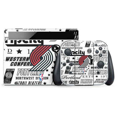 NBA Portland Trail Blazers Historic Blast Nintendo Switch OLED (2021) Skin