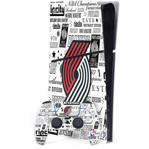 NBA Portland Trail Blazers Historic Blast PS5 Slim Digital Edition Console Skin