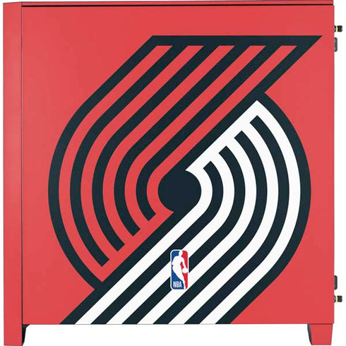 NBA Portland Trail Blazers Large Logo Corsair 4000D Tempered Glass Mid-Tower ATX Case Skin