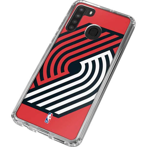 NBA Portland Trail Blazers Large Logo Galaxy A21 Clear Case