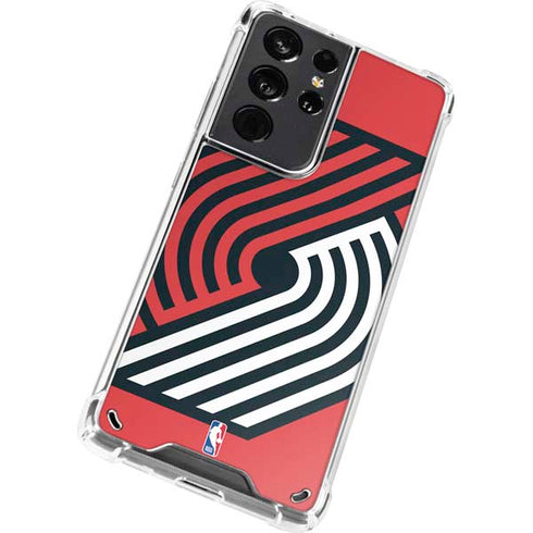 NBA Portland Trail Blazers Large Logo Galaxy S21 Ultra 5G Clear Case