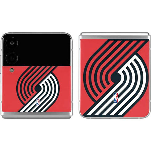 NBA Portland Trail Blazers Large Logo Galaxy Z Flip4 5G Skin