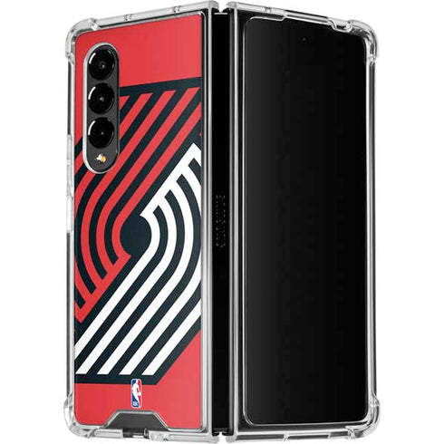 NBA Portland Trail Blazers Large Logo Galaxy Z Fold4 5G Clear Case