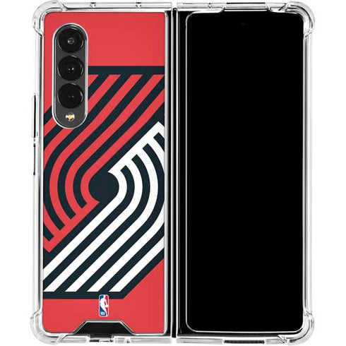NBA Portland Trail Blazers Large Logo Galaxy Z Fold4 5G Clear Case