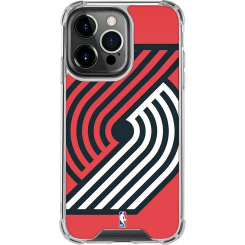 NBA Portland Trail Blazers Large Logo iPhone 14 Pro Clear Case