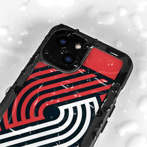 NBA Portland Trail Blazers Large Logo iPhone 15 Plus Waterproof Case