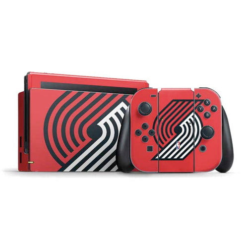 NBA Portland Trail Blazers Large Logo Nintendo Switch Bundle Skin