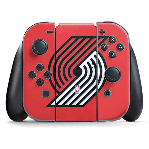 NBA Portland Trail Blazers Large Logo Nintendo Switch (2017-2021) Joy-Con Controller Skin