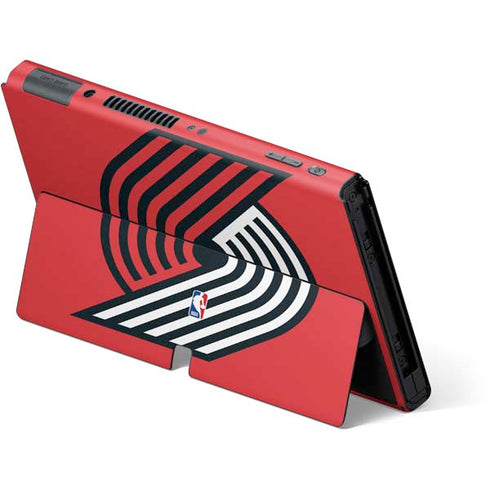 NBA Portland Trail Blazers Large Logo Nintendo Switch OLED (2021) Skin