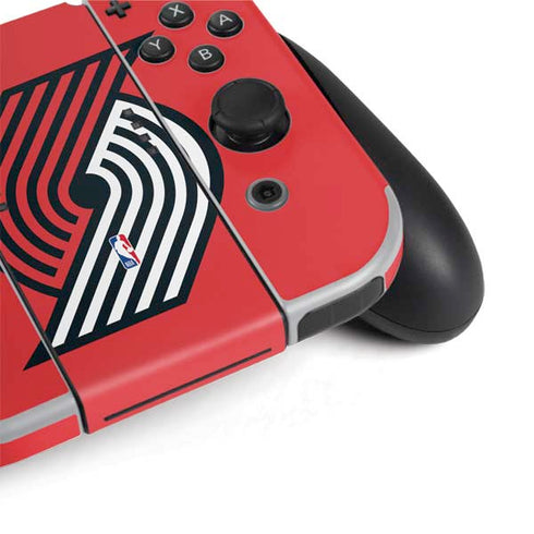 NBA Portland Trail Blazers Large Logo Nintendo Switch OLED (2021) Skin