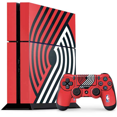 NBA Portland Trail Blazers Large Logo PS4 Console and Controller Bundle Skin