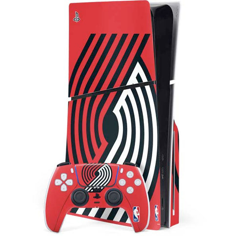 NBA Portland Trail Blazers Large Logo PS5 Slim Disk Bundle Skin