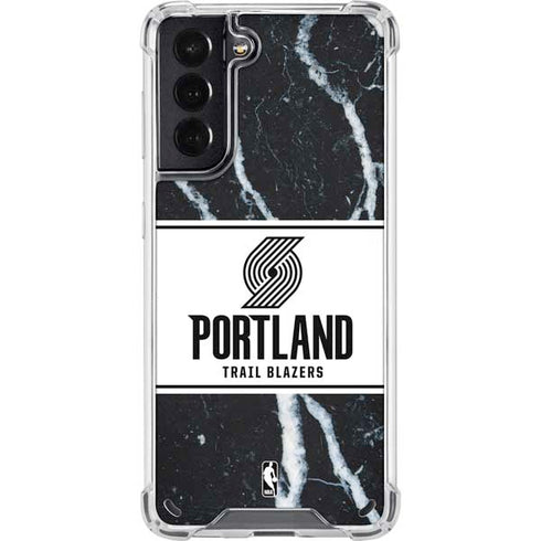 NBA Portland Trail Blazers Marble Galaxy S21 5G Clear Case