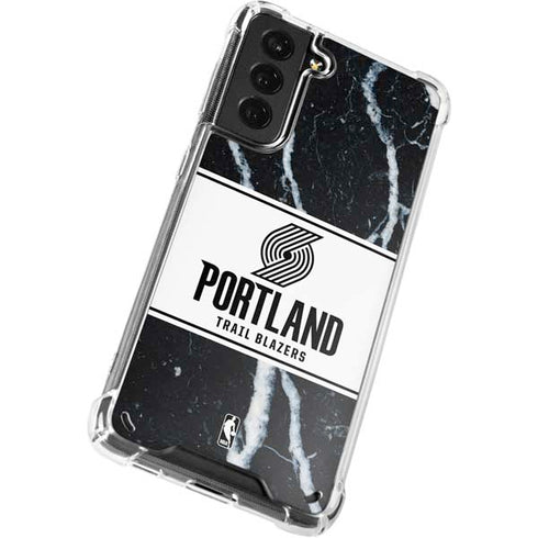 NBA Portland Trail Blazers Marble Galaxy S21 5G Clear Case