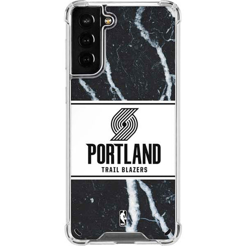 NBA Portland Trail Blazers Marble Galaxy S21 Plus 5G Clear Case