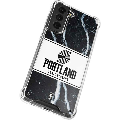 NBA Portland Trail Blazers Marble Galaxy S21 Plus 5G Clear Case