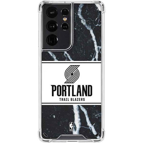 NBA Portland Trail Blazers Marble Galaxy S21 Ultra 5G Clear Case