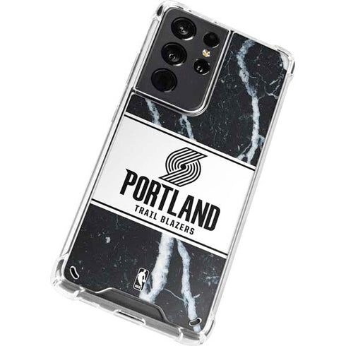 NBA Portland Trail Blazers Marble Galaxy S21 Ultra 5G Clear Case