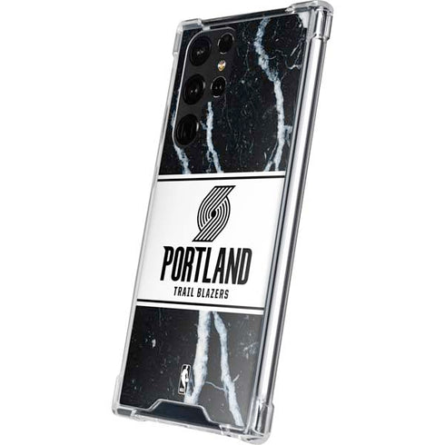 NBA Portland Trail Blazers Marble Galaxy S22 Ultra Clear Case