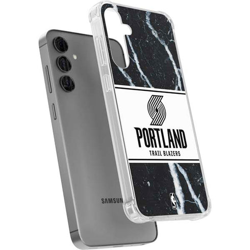 NBA Portland Trail Blazers Marble Galaxy S24 Plus Clear Case