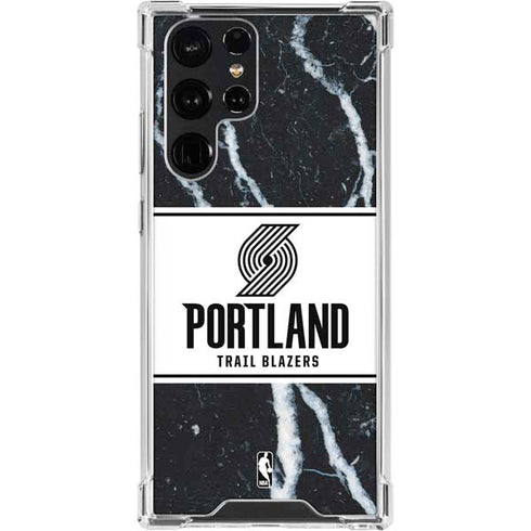 NBA Portland Trail Blazers Marble Galaxy S24 Ultra Clear Case