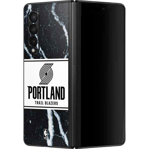 NBA Portland Trail Blazers Marble Galaxy Z Fold3 5G Skin