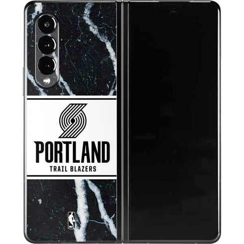 NBA Portland Trail Blazers Marble Galaxy Z Fold3 5G Skin