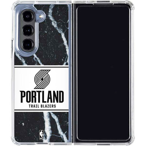 NBA Portland Trail Blazers Marble Galaxy Z Fold5 5G Clear Case