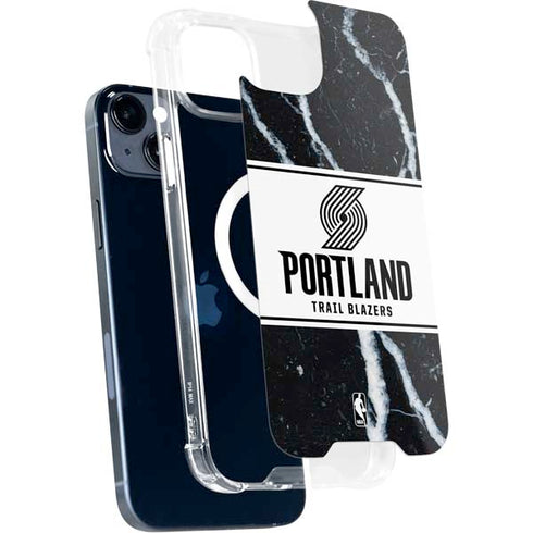 NBA Portland Trail Blazers Marble iPhone 14 Plus MagSafe Case