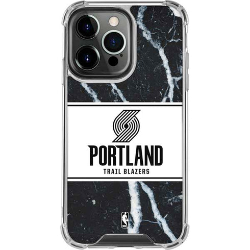 NBA Portland Trail Blazers Marble iPhone 15 Pro Clear Case