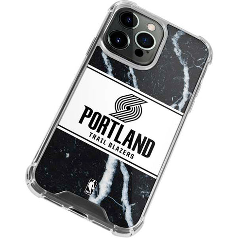 NBA Portland Trail Blazers Marble iPhone 15 Pro Clear Case