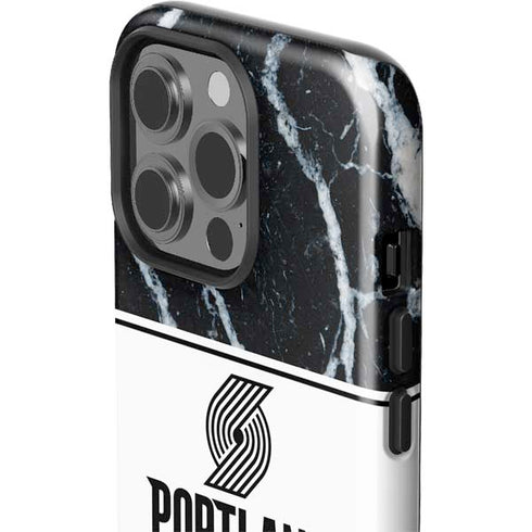 NBA Portland Trail Blazers Marble iPhone 15 Pro Impact Case